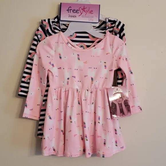 12 MO babygirl 2-Pack Long Sleeved Dresses - Picture 2 of 10